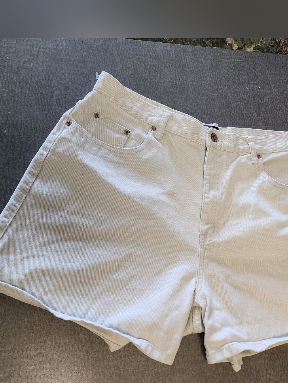 Halston Jeanswear Mom Shorts Denim Vintage High Waist Cotton Women's 16 White